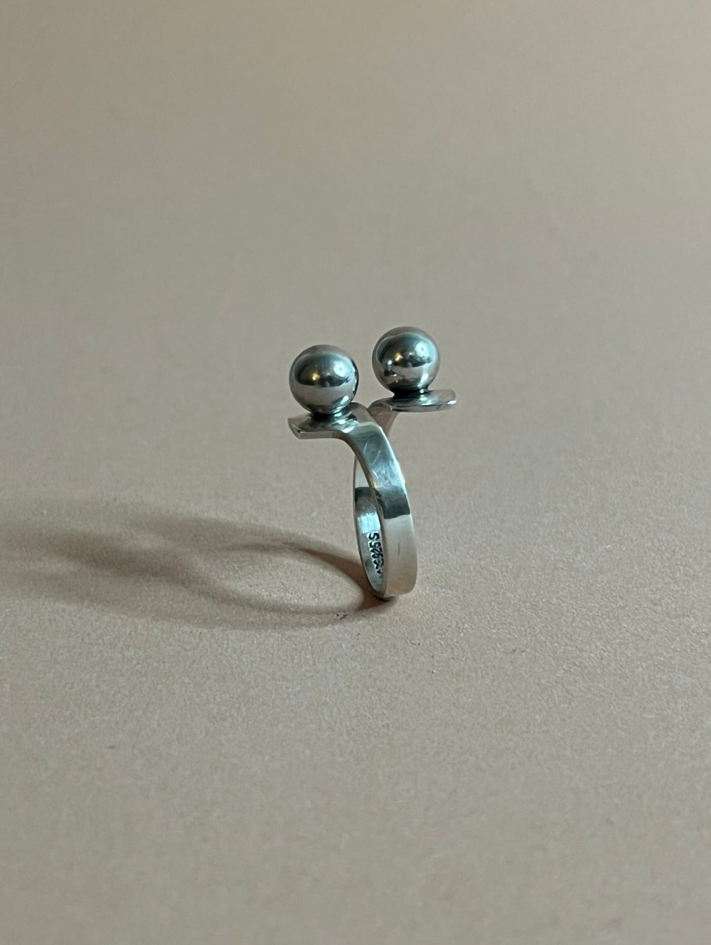DOUBLE SPHERE RING ADJUSTABLE
